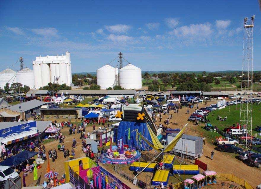 Aerial view of the Crystal Brook Show